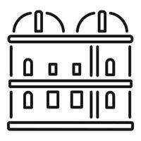 Observatory building with telescopes observing stars line icon vector