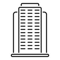 Modern office building facade with many windows line icon vector