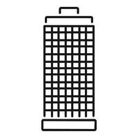 Simple black line office building icon showing modern architecture vector