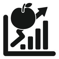 Apple growing on increasing bar chart representing profitable business vector