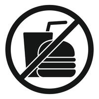 No food or drink allowed symbol with burger and soda vector