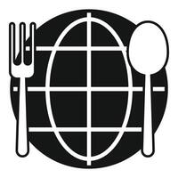 Spoon and fork forming a world map representing global food culture vector