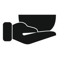 Waiter holding empty bowl icon simple style vector