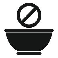 Empty bowl with stop sign representing hunger issue vector