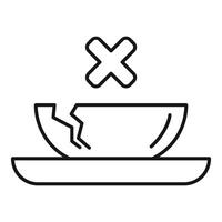 Broken dish with cross mark showing forbidden use vector