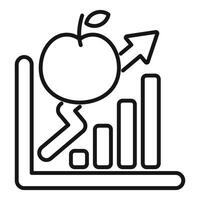 Apple growing on increasing graph charting business success vector