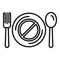Empty plate with stop sign showing intermittent fasting concept vector