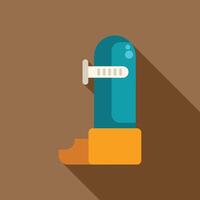 Blue asthma inhaler for treating asthma attacks vector