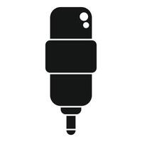 Smart insulin pen injecting insulin icon glyph style vector