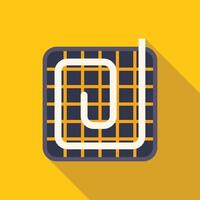 Underfloor heating system installing on construction site, top view vector