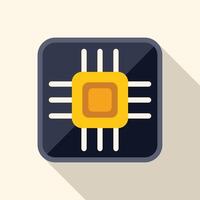 Central processing unit is performing calculations on motherboard vector