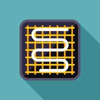 Underfloor heating system installing on construction site, top view vector