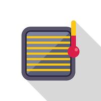 Radiator with high temperature showing on a thermometer vector