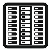 Server room data center icon showing hosting and databases vector
