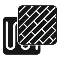 Underfloor heating system installing parquet icon, glyph style vector