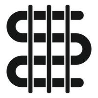 Black metal structure with pipes crossing over and under vector