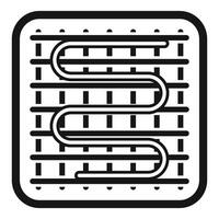 Underfloor heating system installing on construction site icon vector