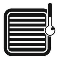 Radiator with temperature showing heating system icon vector