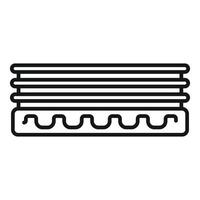 Orthopedic mattress with memory foam layers line icon vector
