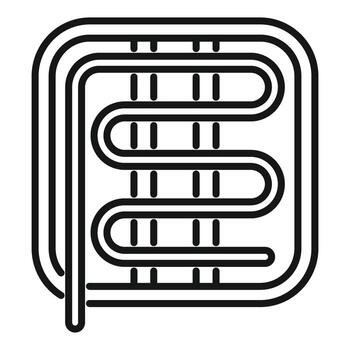 suelo radiante calefacción sistema instalando representando calor distribución icono vector