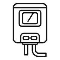 Electric meter measuring power consumption with display showing kilowatt hours vector