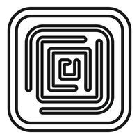 Rounded square shape creating tunnel effect optical illusion vector