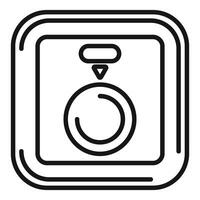 Smart home control panel icon showing a thermostat adjusting temperature vector