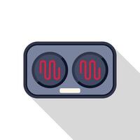 Modern electric double burner showing heating elements vector