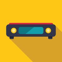 Router providing wireless signal for home network on yellow background vector