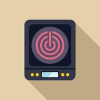 Induction cooker showing power button and timer displaying cooking time vector