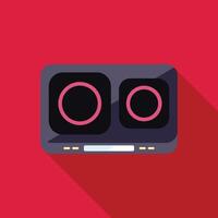Modern induction cooktop with touch control panel on red background vector