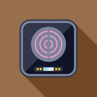 Modern induction cooker showing heating element icon vector