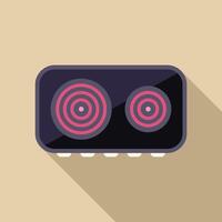 Modern induction cooktop with two burners showing heat levels vector