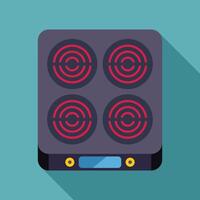 Modern induction cooktop with four burners for efficient cooking vector