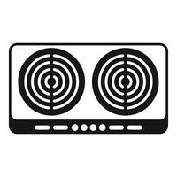Modern electric stove top view with double burner cooking surface vector