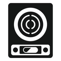 Modern induction cooker panel with touch control cooking surface icon glyph style vector