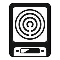 Induction cooker icon showing cooking appliance using electromagnetic heating vector
