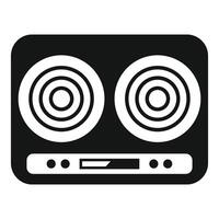 Modern induction double burner cooktop showing minimalist design vector