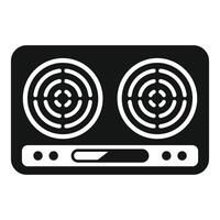 Modern electric stove top view with two burners cooking surface vector
