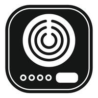 Induction cooker icon showing touch control panel for cooking vector