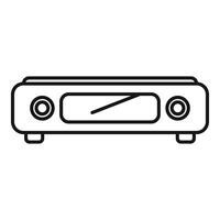 Vintage audio system playing music with buttons and antenna vector