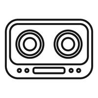 Audio cassette tape player icon showing concept of listening to music vector