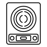 Induction cooker panel with touch control showing cooking zones vector
