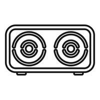 Wireless speaker playing music with two speakers icon vector