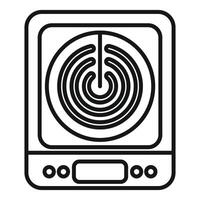 Electric stove top view with circular heating element vector
