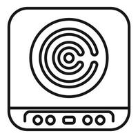 Modern induction cooker panel with touch control buttons for cooking vector