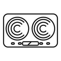Modern double induction stove top view simple design vector