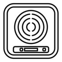 Modern induction cooker panel with touch control buttons showing heating zones vector