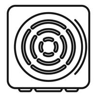 Induction cooker top view with concentric circular pattern icon outline vector
