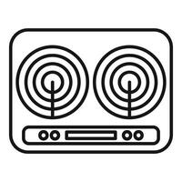 Induction cooker panel showing two heating zones icon vector